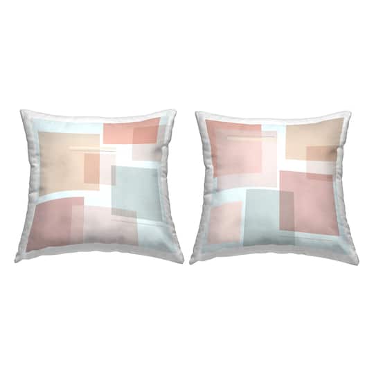 Stupell Industries Abstract Geometric Shapes Industrial Stripe Patterned 2 Pillows, Each 18" x 18"